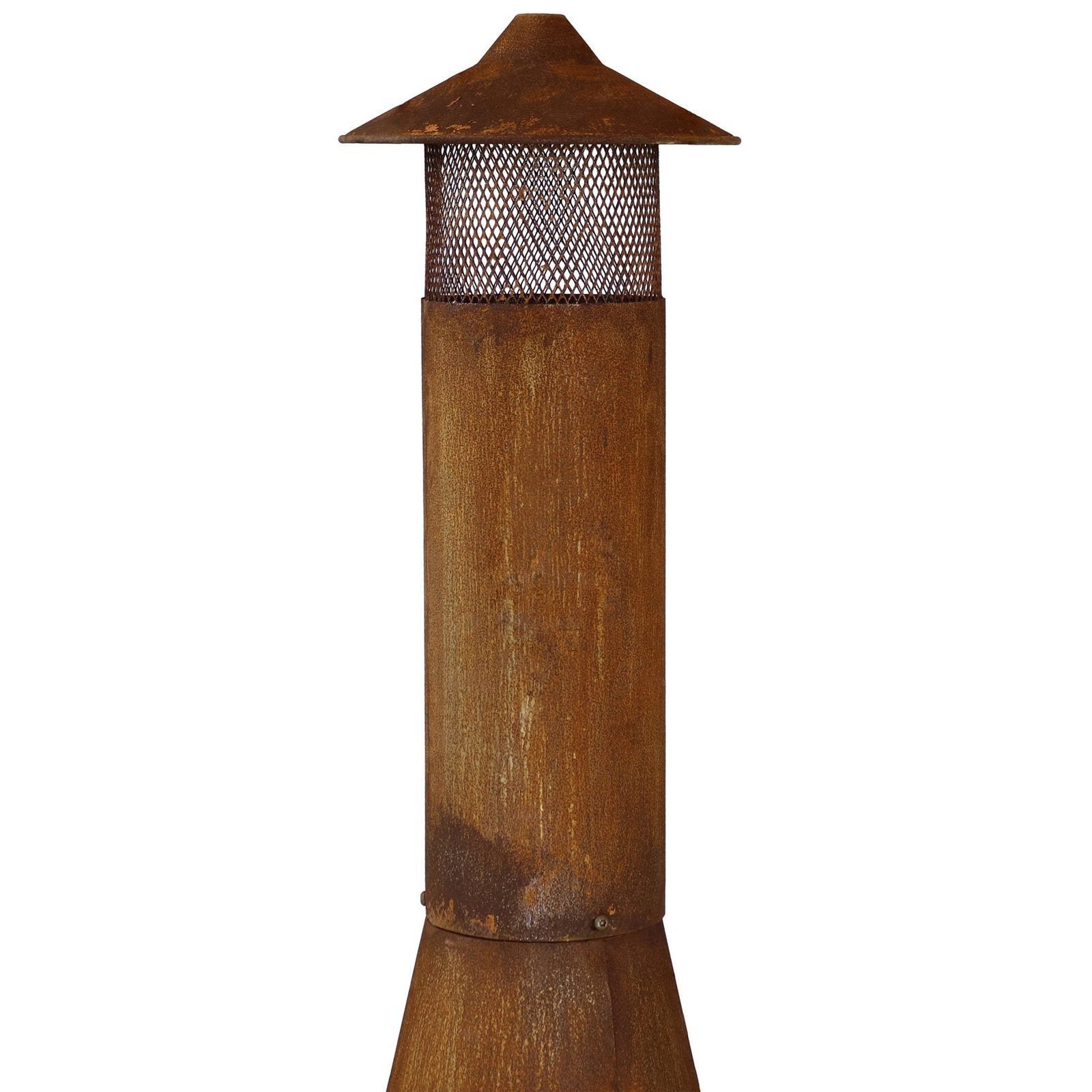 Sunnydaze 70″ Rust Patina Finish Steel Wood-Burning Chiminea with Spark Screen - Image 15