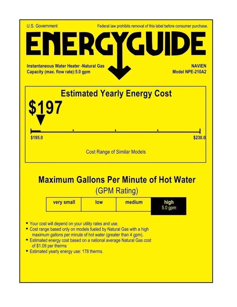 Navien NPE-210A2 High efficiency Condensing Tankless Water Heater - Image 2
