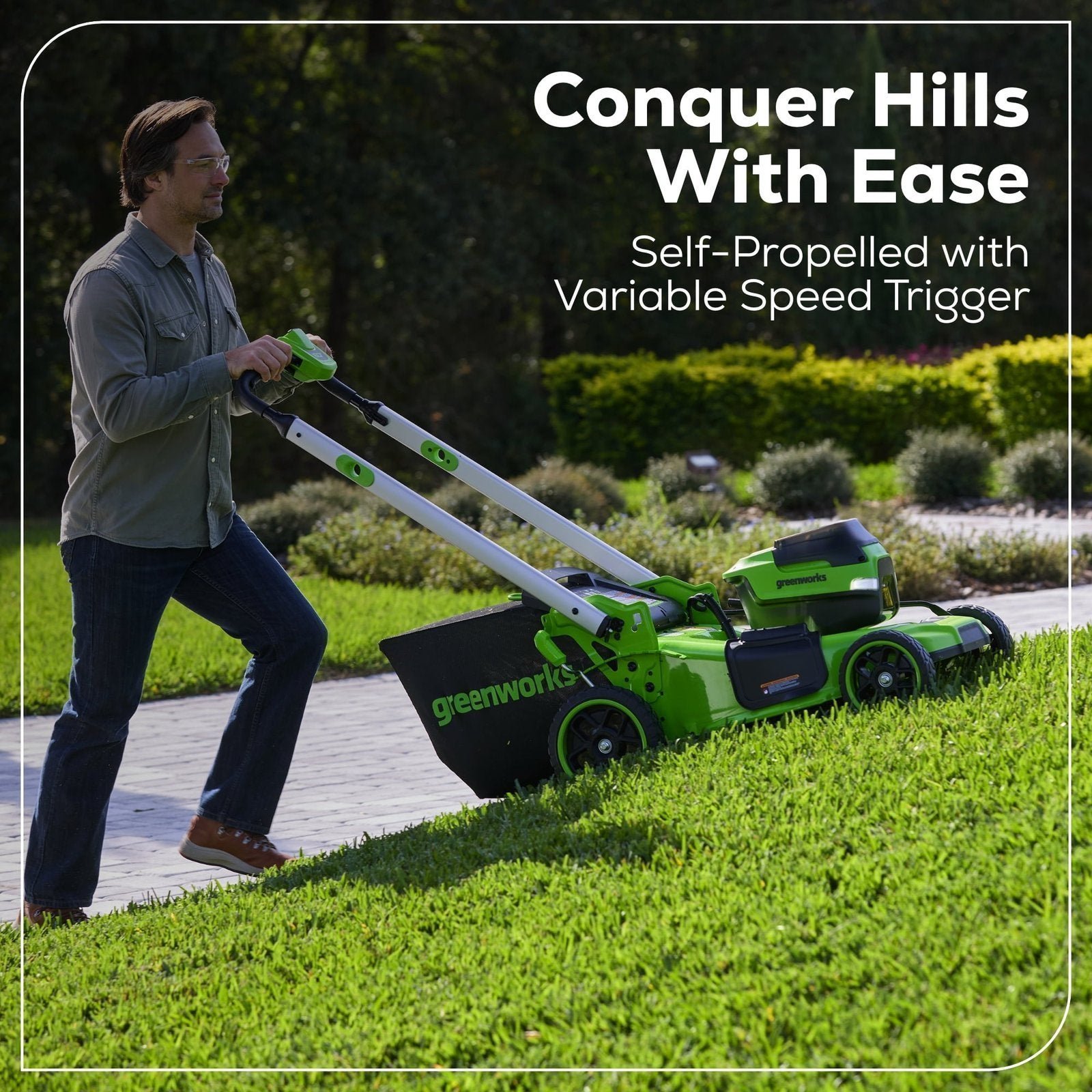 Greenworks 60V 21″ Self Propelled Lawn Mower with (1) 8.0 Ah Battery & Rapid Charger 2546402 - Image 2